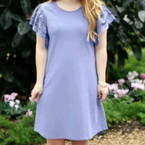 Matilda Jane - Blue eyelet sleeve dress - size small - Picture 1 of 9